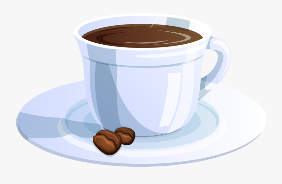 Coffee Cup With Coffee Beans - Cup, Transparent Clipart