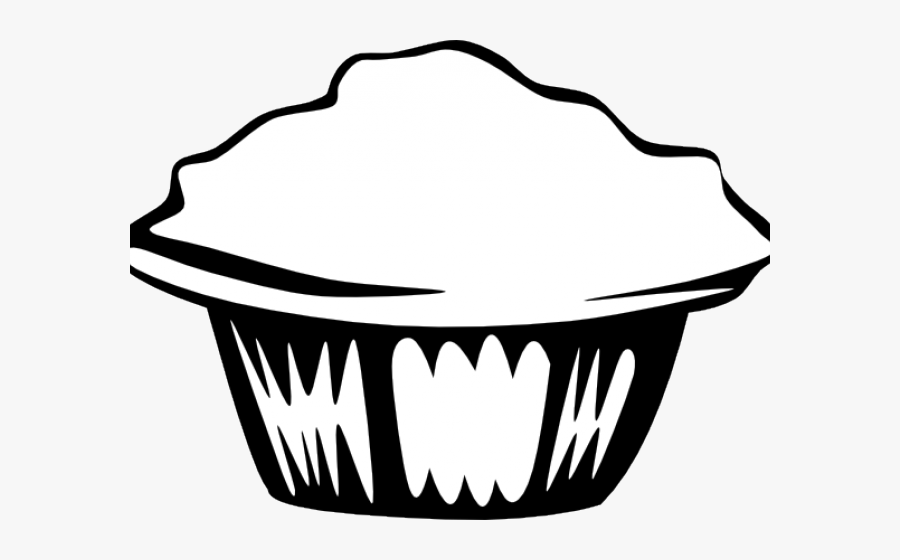 Cupcake Clipart Black And White - Black And White Muffin, Transparent Clipart