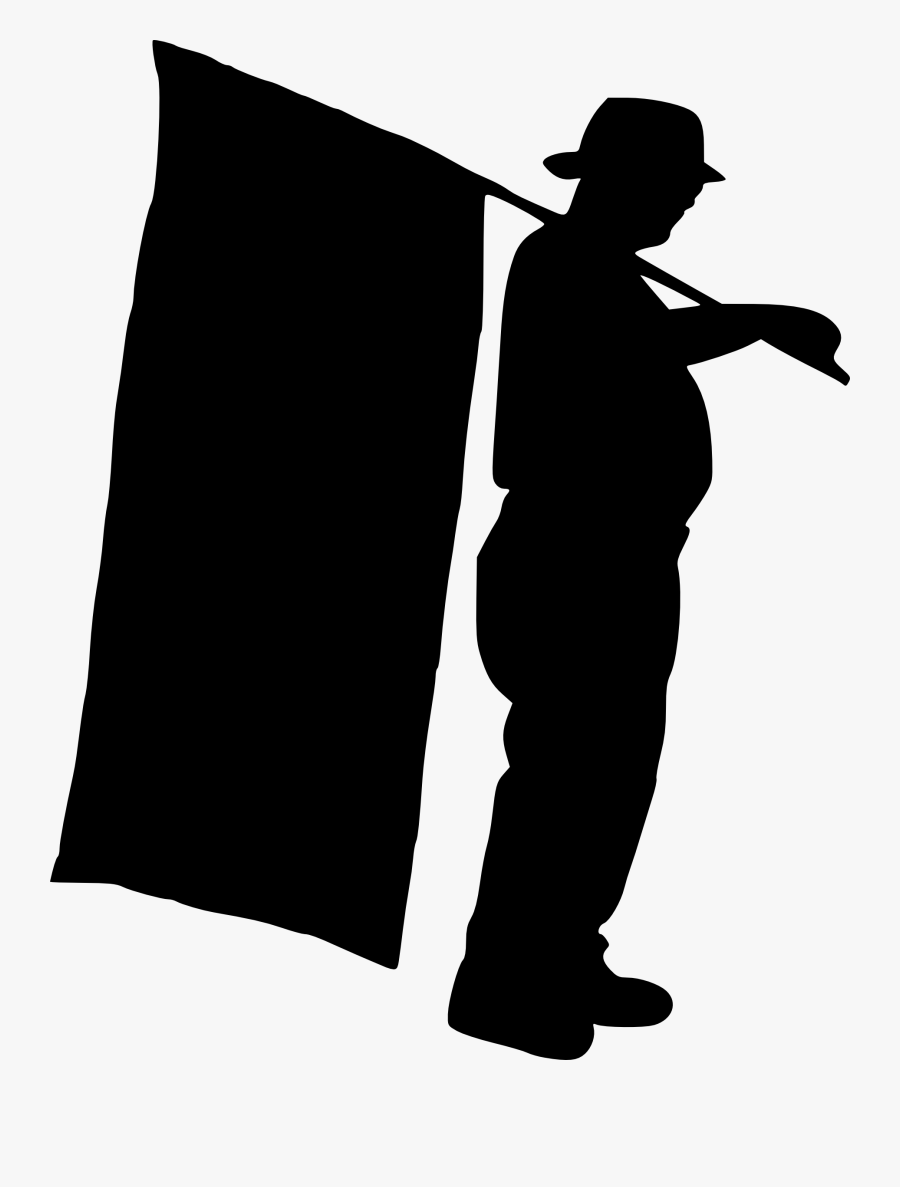 Flag Silhouette Clip Art - Standing, Transparent Clipart