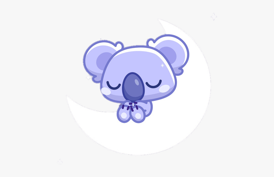 Sleepypaws The Snoozy Koala Sleeping On The Moon, Transparent Clipart