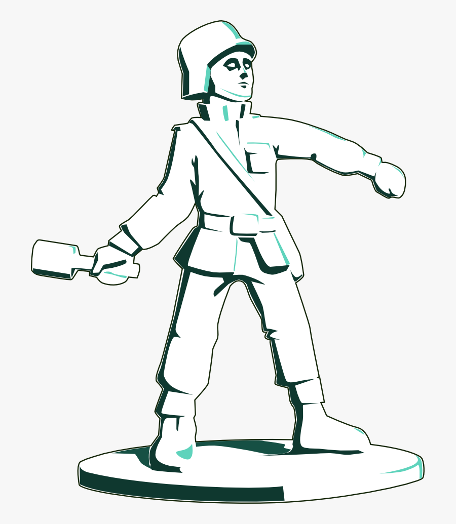 Toy Soldier Black White Line Art Coloring Book Colouring - Cartoon, Transparent Clipart