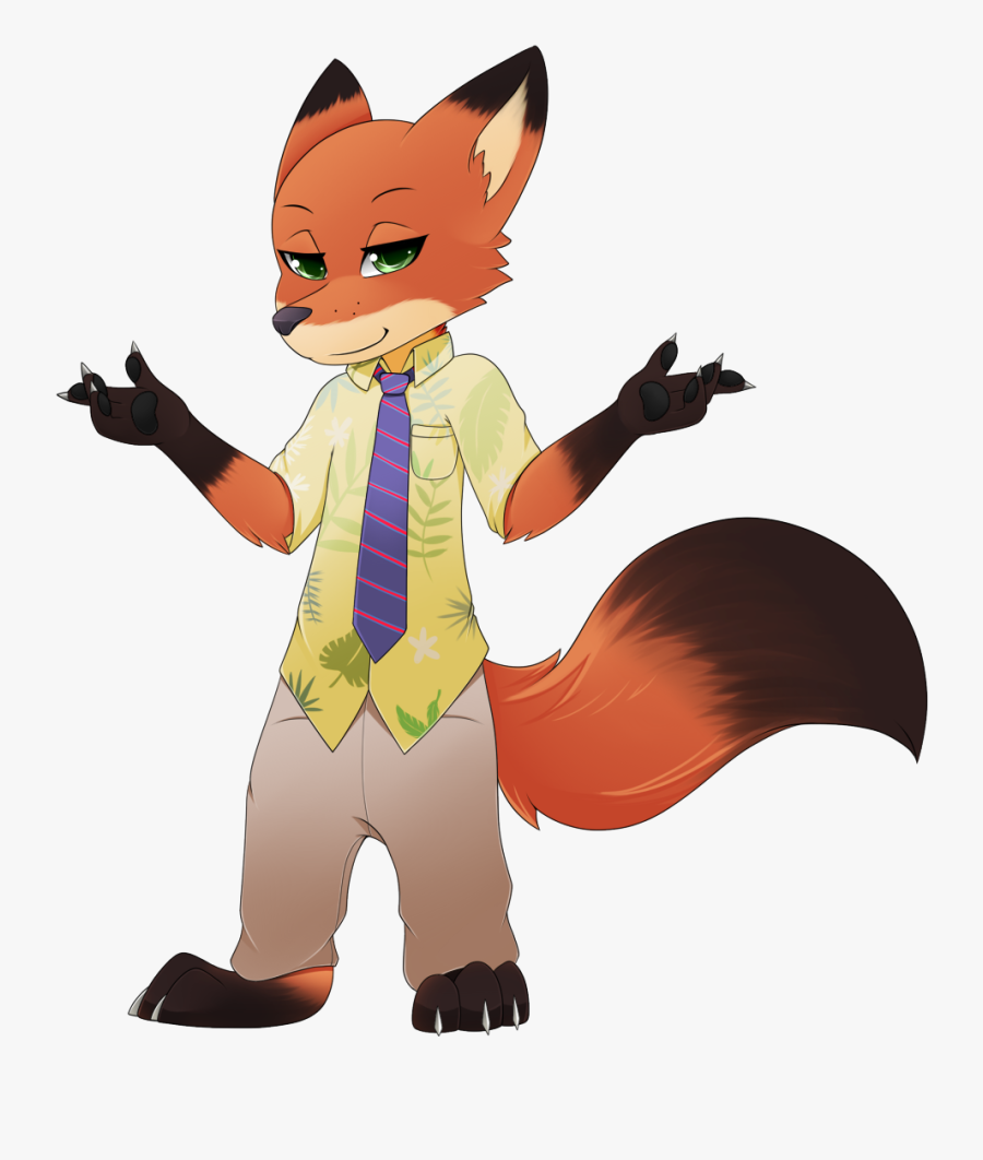 Nick Wilde - Cartoon - Drawing, Transparent Clipart