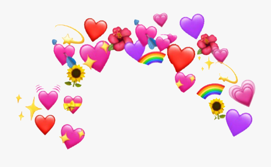 #heart #crown #sticker #remixit #emoji #emojis #hearts - Heart Emoji Meme Png, Transparent Clipart