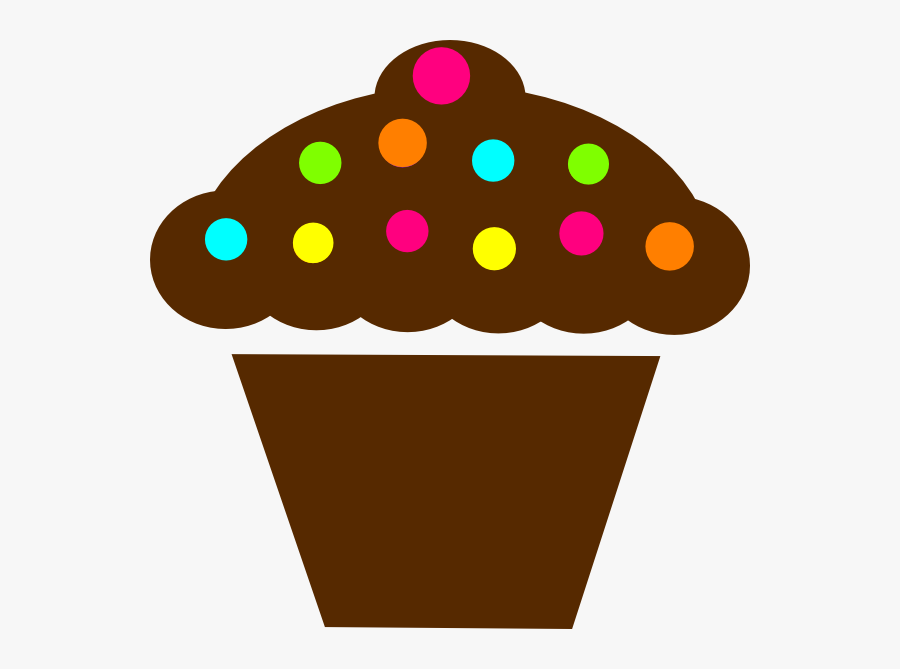 Rainbow Cupcake Clipart - Polka Dot Cupcake Clip Art, Transparent Clipart