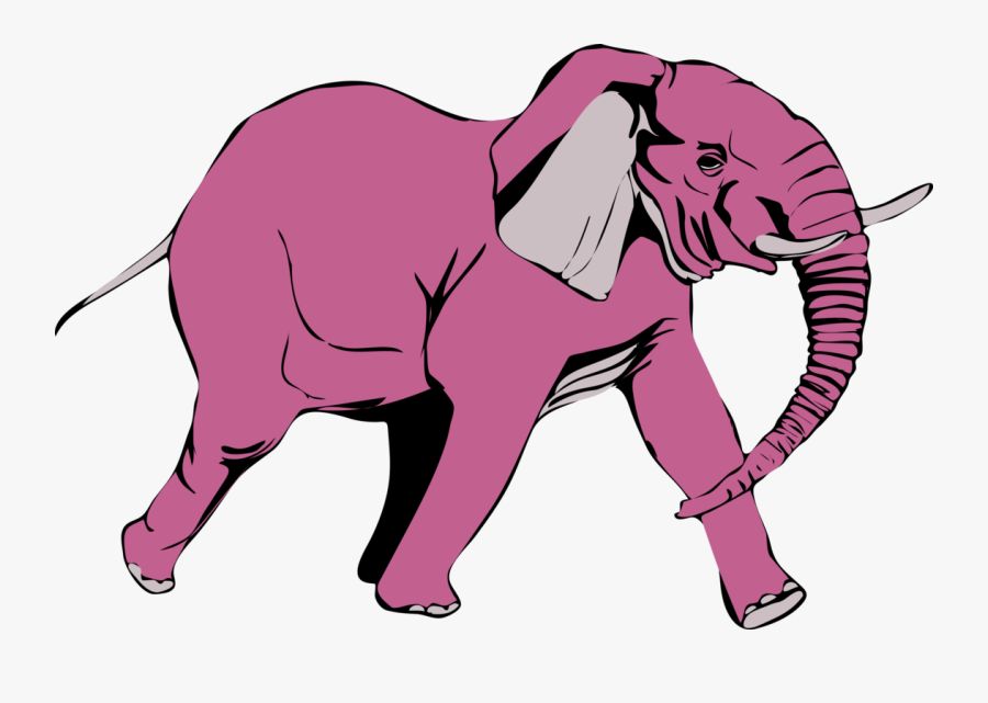 Free Pink Elephant On The Rampage - Elephant Animated Png, Transparent Clipart