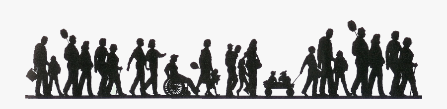 People Walking Silhouette Png, Transparent Clipart