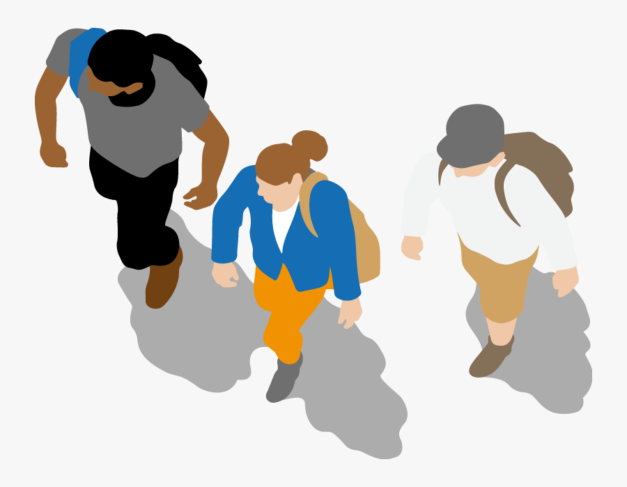 Cartoons People Walking - Silhouette People Top View Png, Transparent Clipart