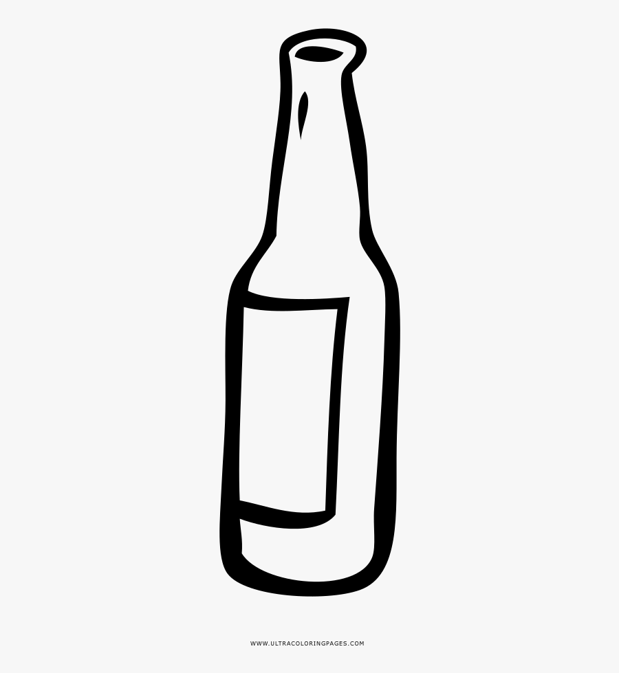 Bottle Coloring Page - Botella Cerveza Para Colorear, Transparent Clipart