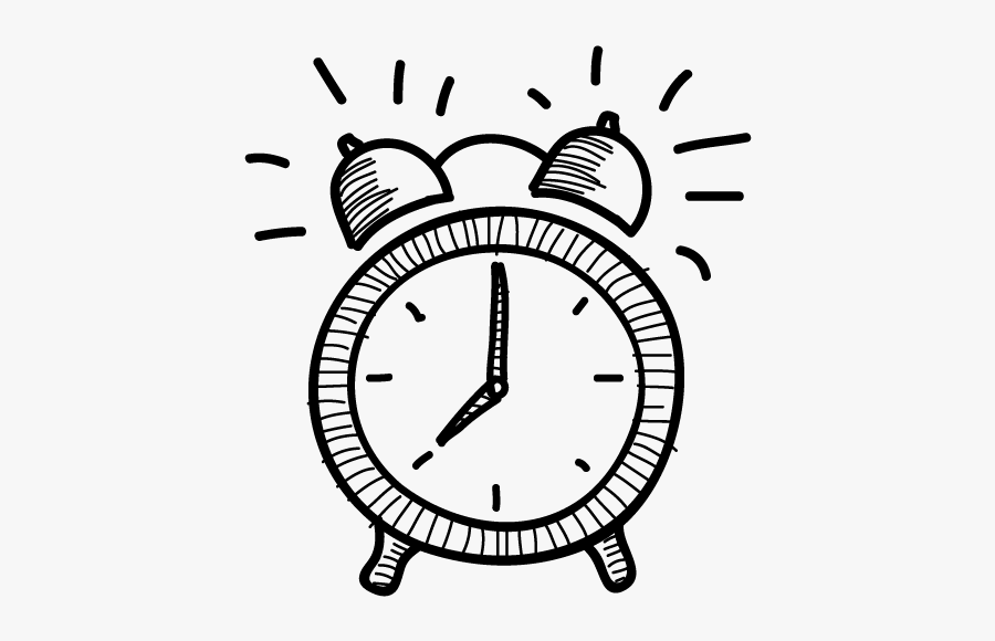 Alarm Clock Drawing - Alarm Clock Clipart Black And White, Transparent Clipart
