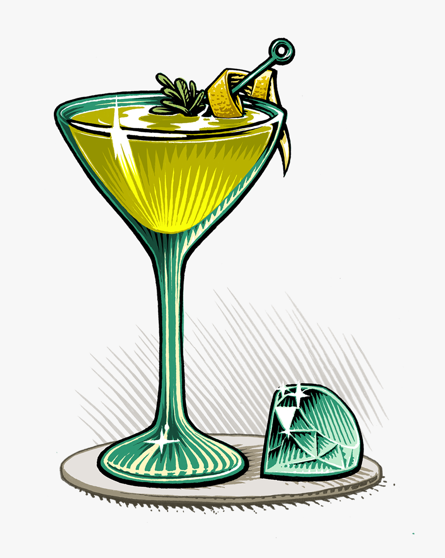 Batched Martini Cocktail Moment, Transparent Clipart