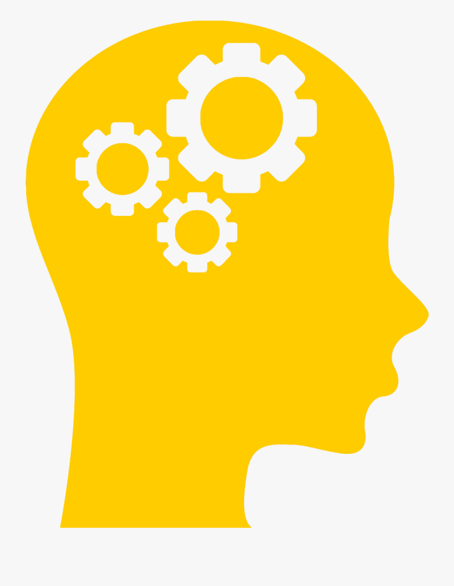 Knowledge - Human Head With Set Of Gears Silhouette Png, Transparent Clipart
