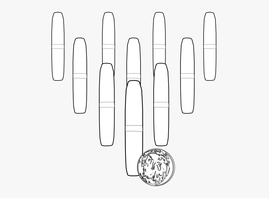 Bowling Candlepins Black White Line Art 555px - Water Sport, Transparent Clipart