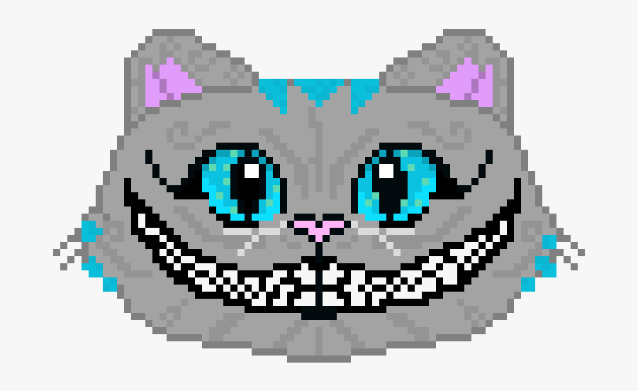 Transparent Cheshire Cat Png - Cheshire Cat Pixel Art Grid, Transparent Clipart
