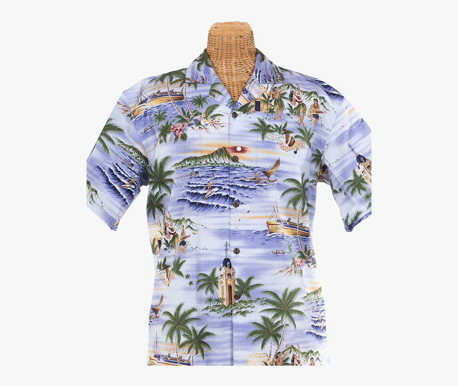 Newt"s Retro-print Aloha Shirt With The Aloha Tower - Aloha Shirt, Transparent Clipart