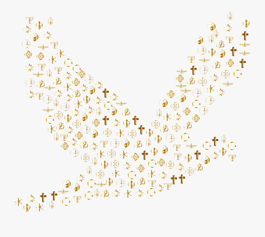 Dove Clipart Gold - Religions Background, Transparent Clipart