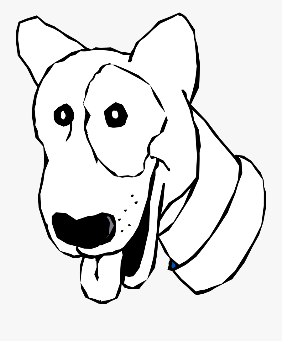 Artfavor Cartoon Dog Head Black White Line Art - Clip Art, Transparent Clipart