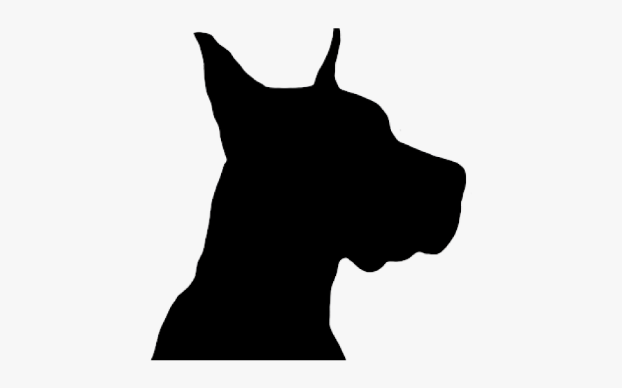 Dog Head Silhouette - Great Dane Head Clipart, Transparent Clipart