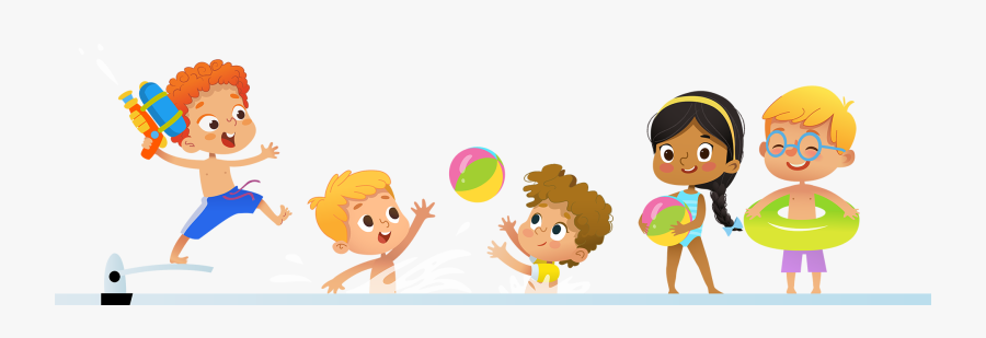 Vector Girls Pool Party Clipart, Transparent Clipart