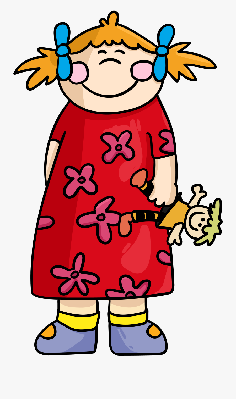 Girl, Doll, Bow, Child - Child, Transparent Clipart