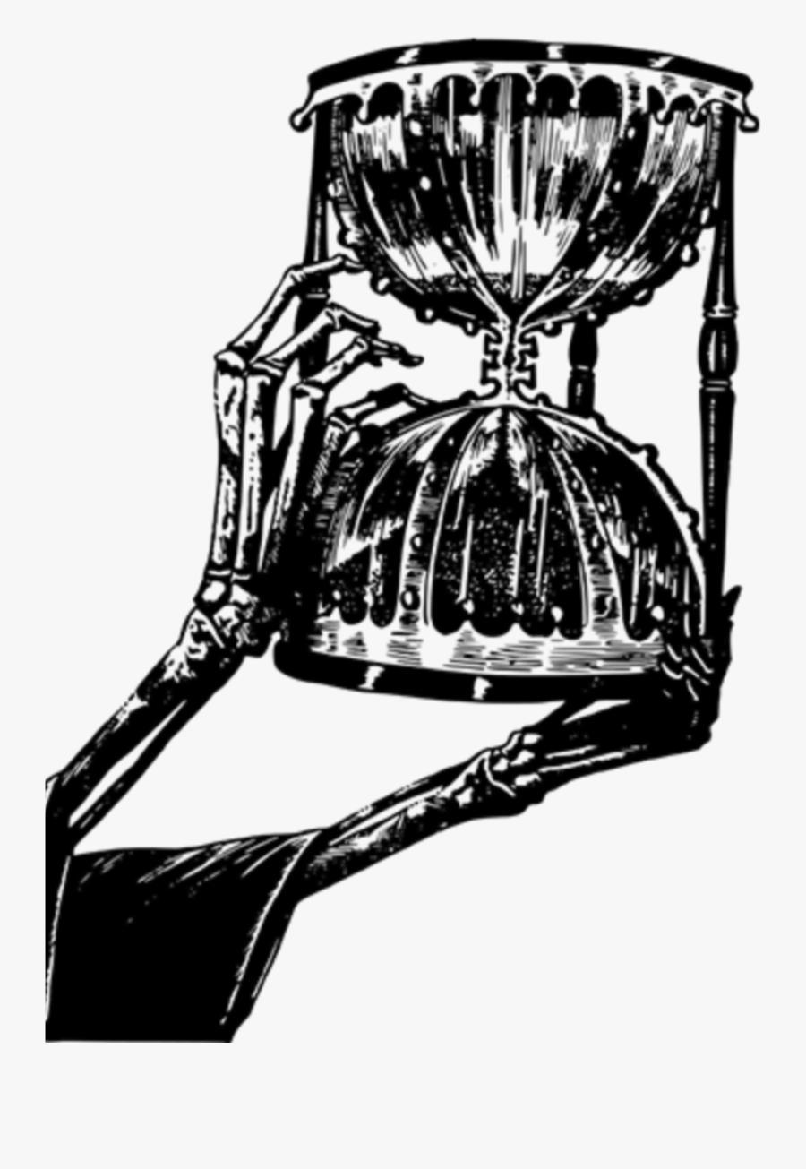 #mq #black #hourglass #death #skelleton #bones #hand - Memento Mori Public Domain, Transparent Clipart