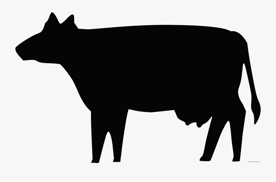 Clip Art Cattle Angus Ox Dairy - Cow Silhouette No Background, Transparent Clipart
