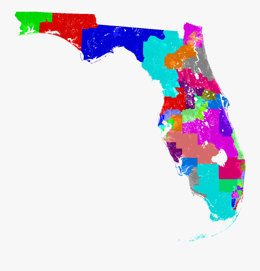 Larger Florida Senate Map - Alternate History Election Map, Transparent Clipart