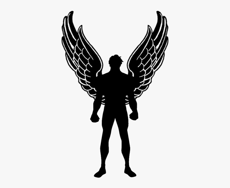 Man Angel Clipart - Black Wings, Transparent Clipart