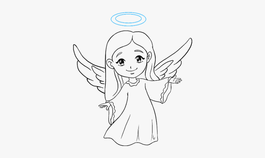 Simple Angel Drawings - Draw Angels In A Few Easy Steps, Transparent Clipart