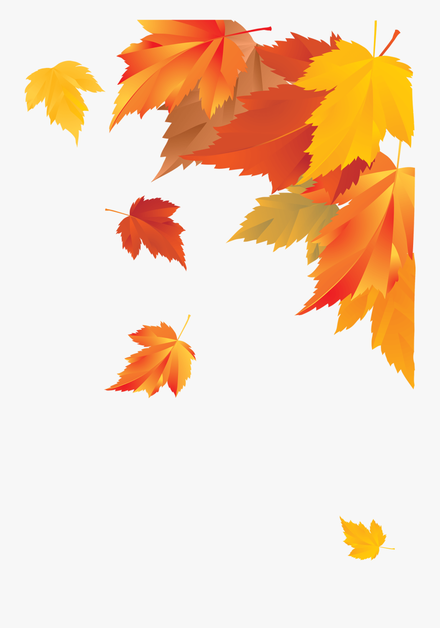 Autumn Corner Decoration - Fall Leaves Corner Border, Transparent Clipart