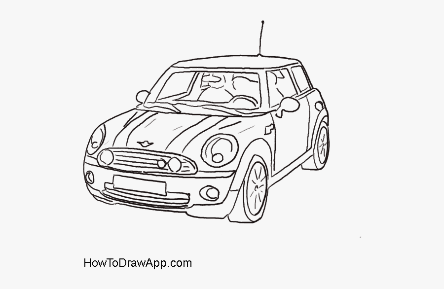 Clip Art Royalty Free Library Suv Drawing Pencil - Mini Cooper Car Drawing, Transparent Clipart