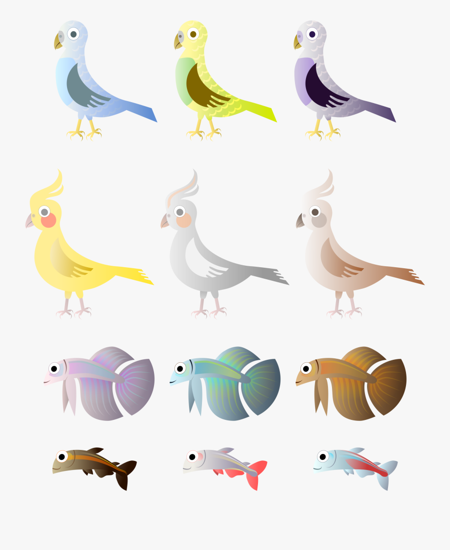 Clipart - Dibujos De Aves Y Peces, Transparent Clipart