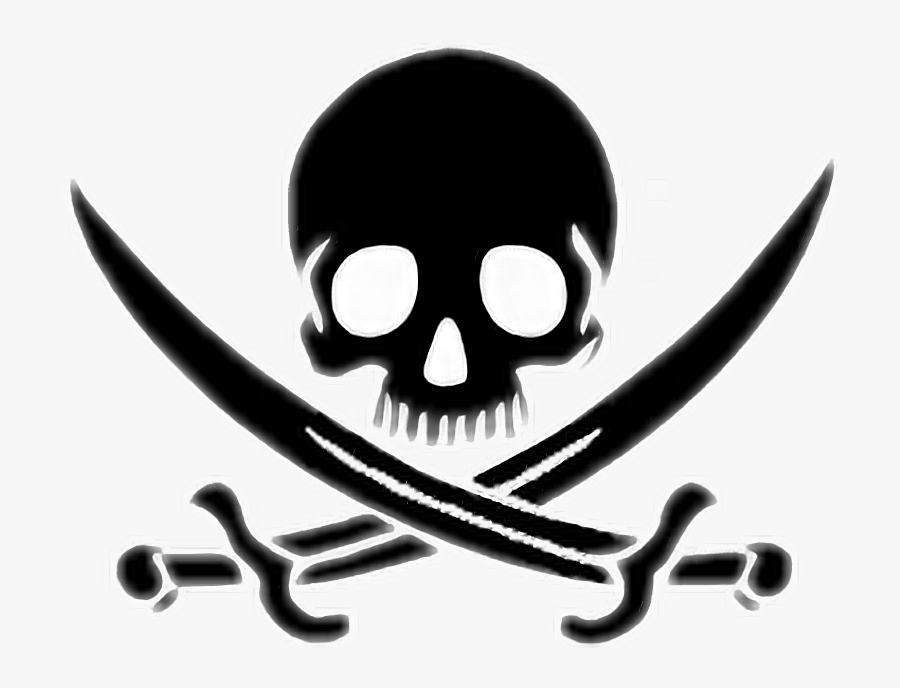 #ftestickers #pirate #skull #sword #pirate - Black Pearl Jolly Roger, Transparent Clipart