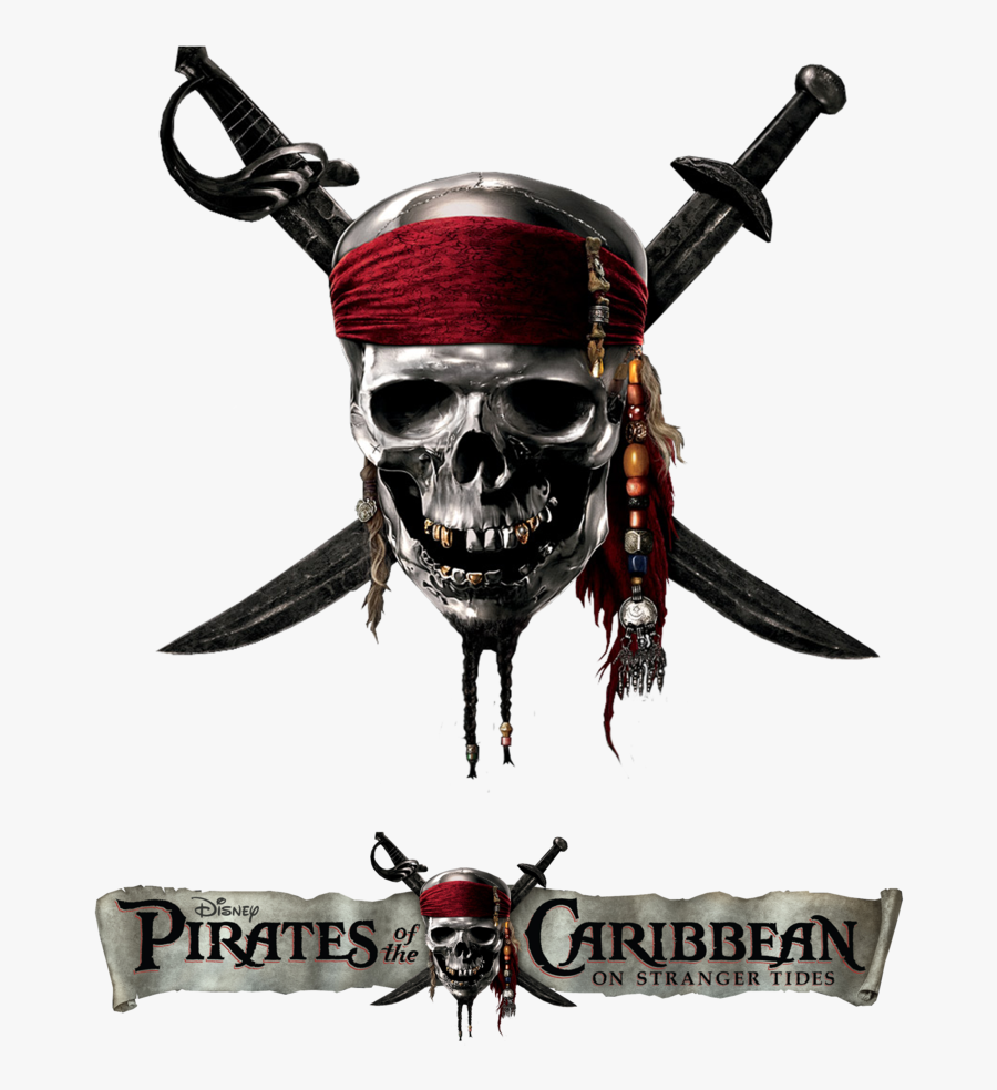 Transparent Pirate Skull Png - Pirates Of The Caribbean On Stranger Tides Logo, Transparent Clipart