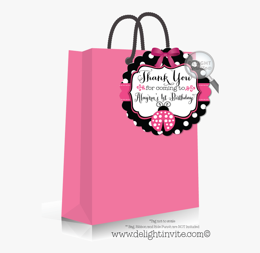 Ladybug 1st Birthday Favor Tag - Rapunzel Thank You Tags, Transparent Clipart