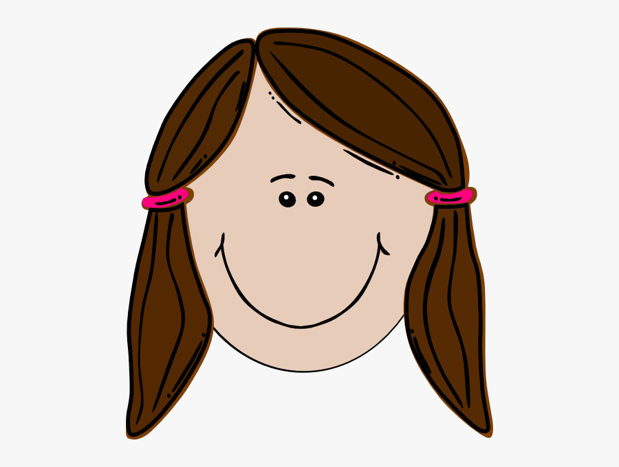 Brunette Teenager Pinky Svg Clip Arts - Brown Hair Girl Cartoon, Transparent Clipart