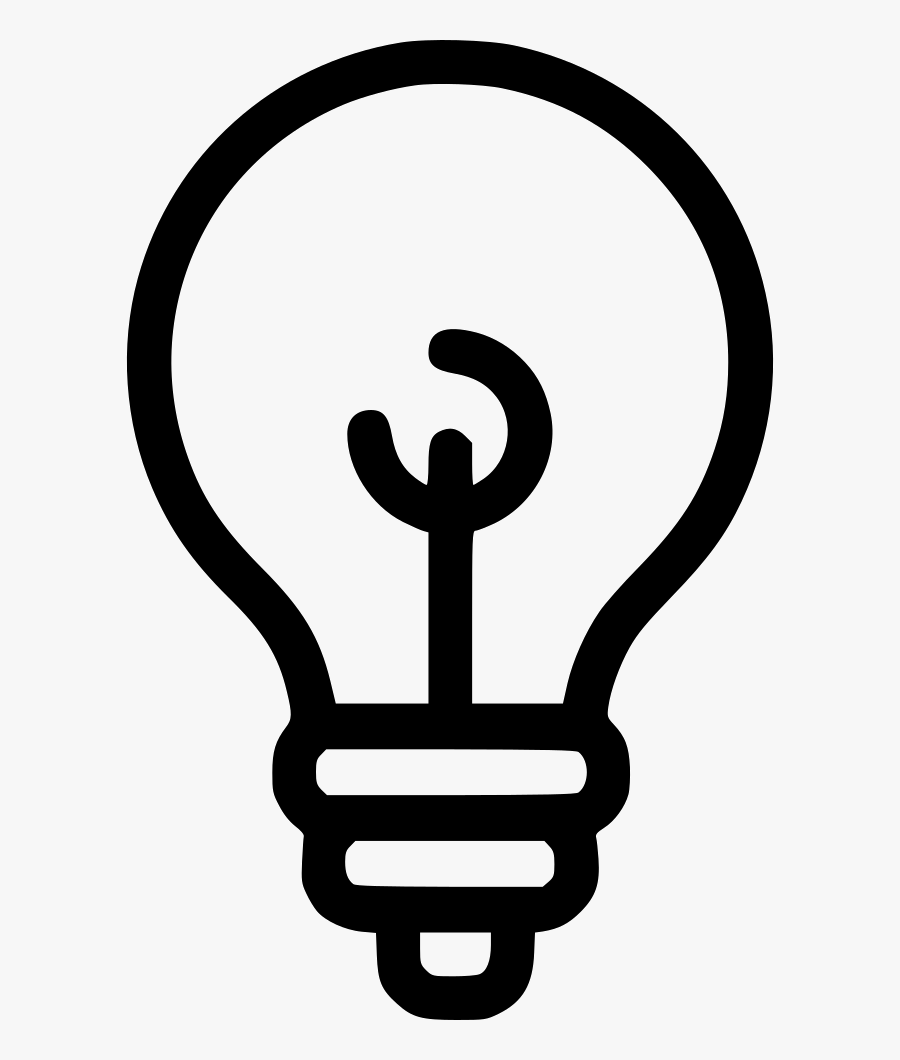Transparent Idea Clipart Black And White - Bulb Icon Png, Transparent Clipart