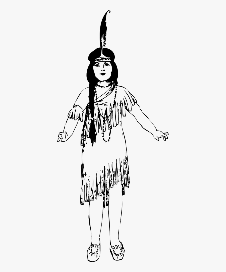 Native American Girl Clip Art, Transparent Clipart