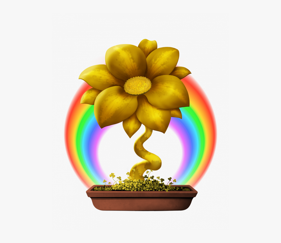 Transparent Rainbow Pot Of Gold Png - Flower, Transparent Clipart