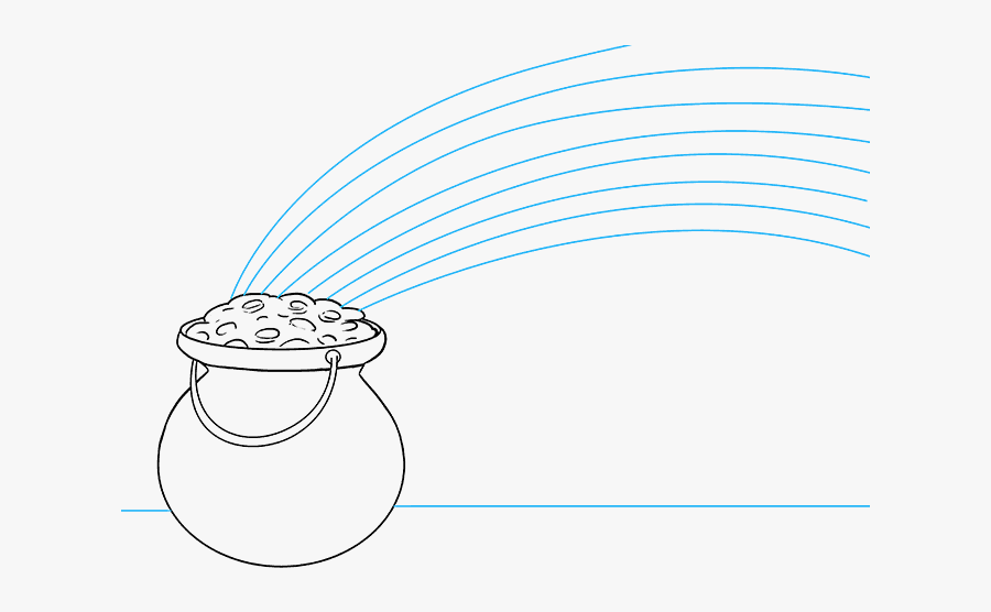 How To Draw A Pot Of Gold - Drawing, Transparent Clipart