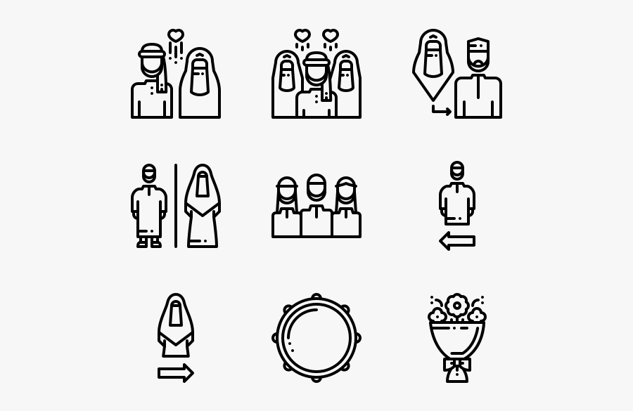 Muslim Wedding - Girly Icon Png, Transparent Clipart