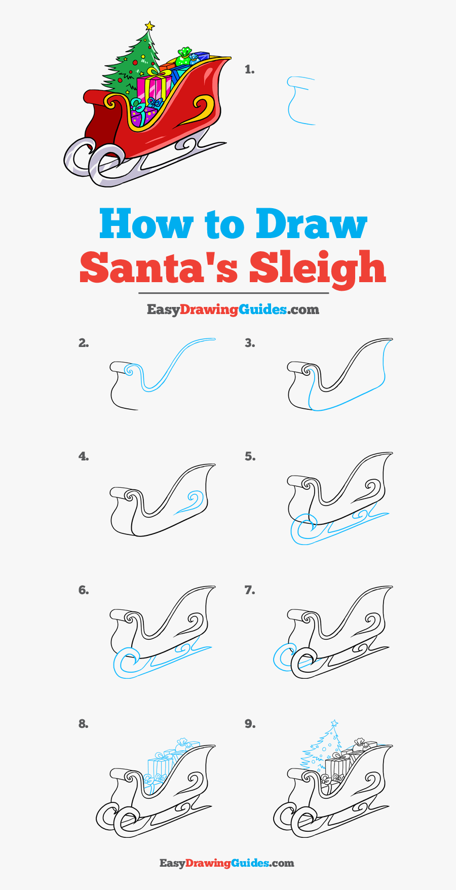 How To Draw Santas Sleigh Baseball Bat Drawing Easy