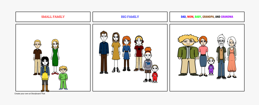 Big Family And Small Family, Transparent Clipart