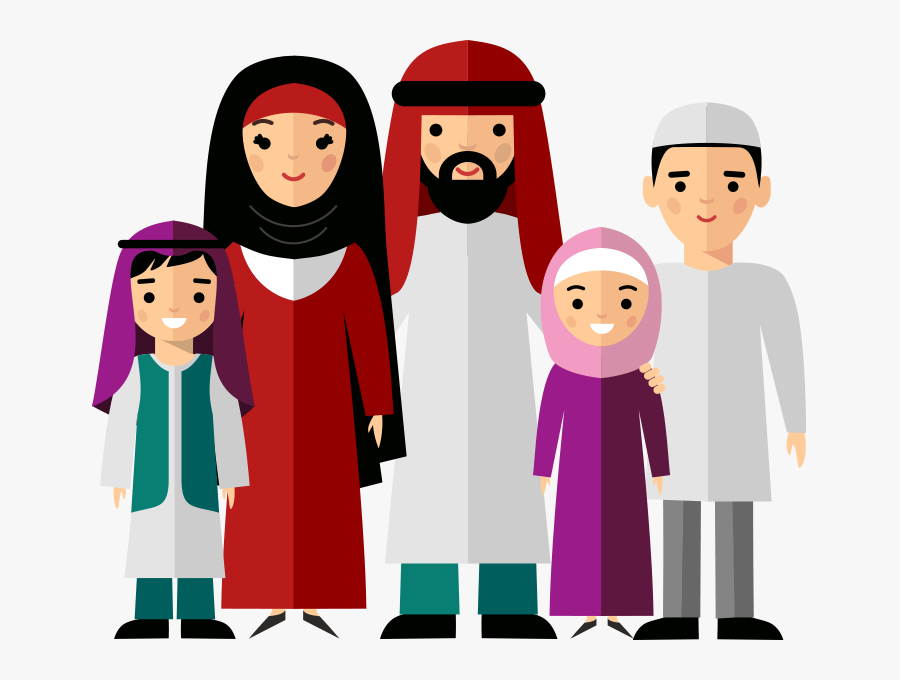 Transparent Aile Clipart - Arabic Family Cartoon, Transparent Clipart