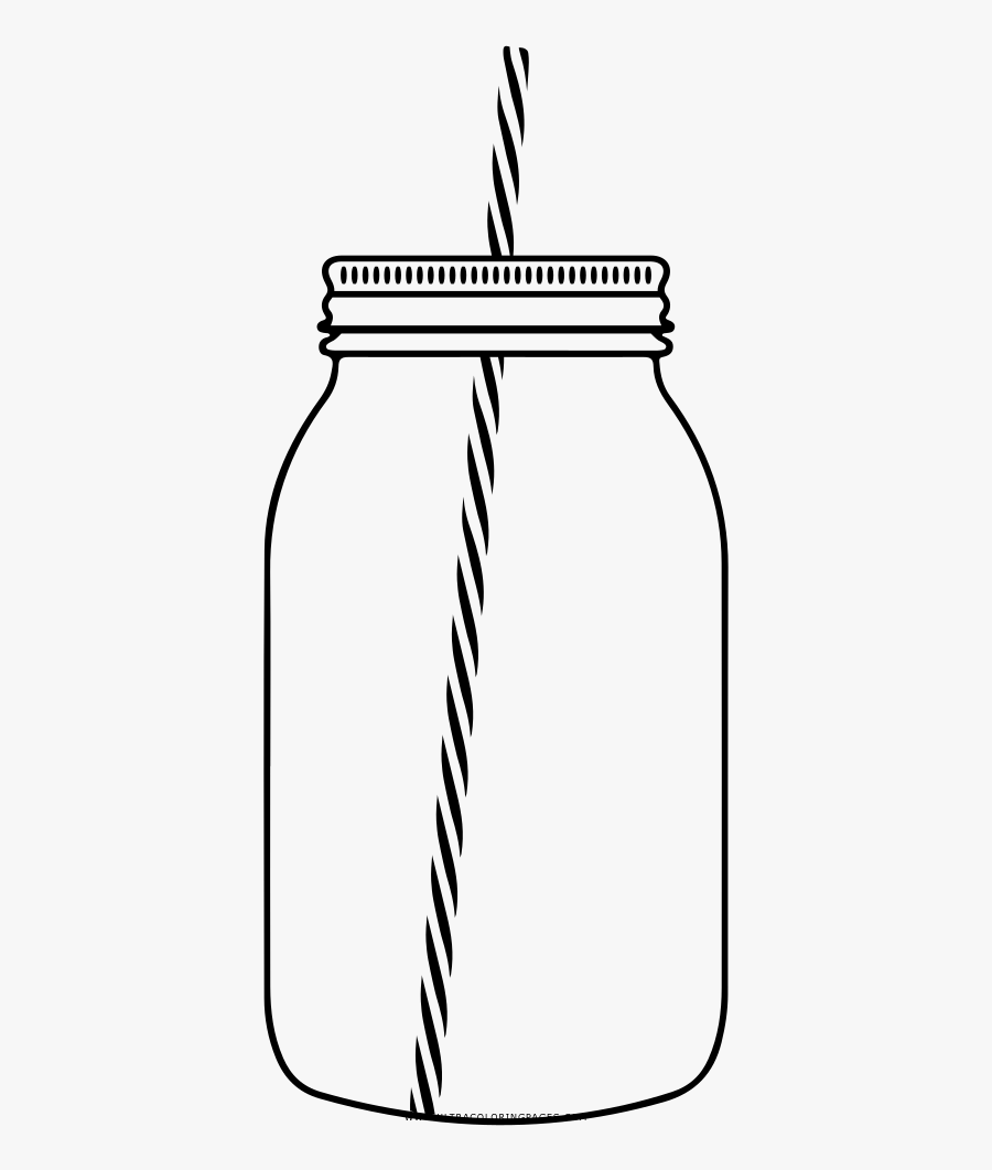 Jar Coloring Page - Mason Jar Dibujo Png, Transparent Clipart
