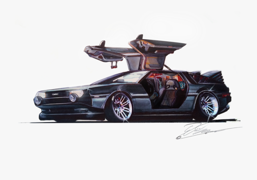 Download Scale Model Clipart Delorean Dmc-12 Model - Dmc Delorean Drawing, Transparent Clipart