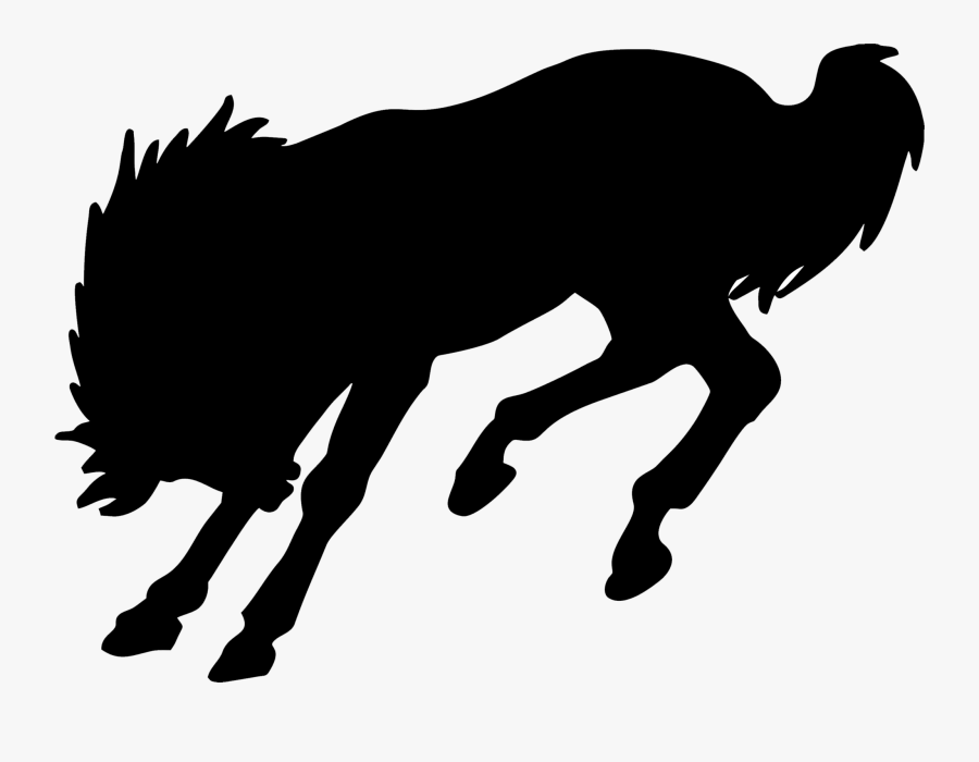 Clip Art Feed Farm Supply - White Silhouette Bucking Horse, Transparent Clipart