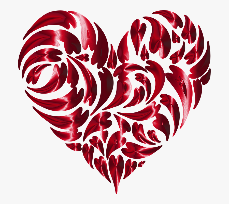 Transparent Red Hearts Clipart - Heart Fractal, Transparent Clipart