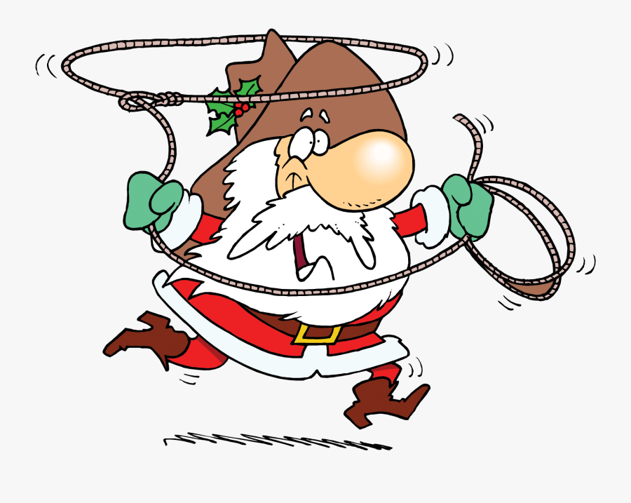 Hat Christmas Lasso Transprent - Santa Claus Cowboy Png, Transparent Clipart