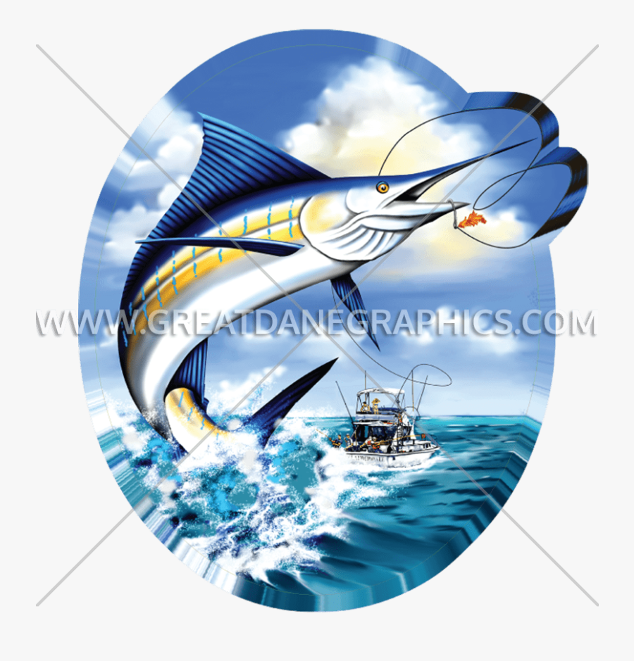 Marlin Clipart Saltwater Fish - Marlin Fish Jumping Out Of Water, Transparent Clipart