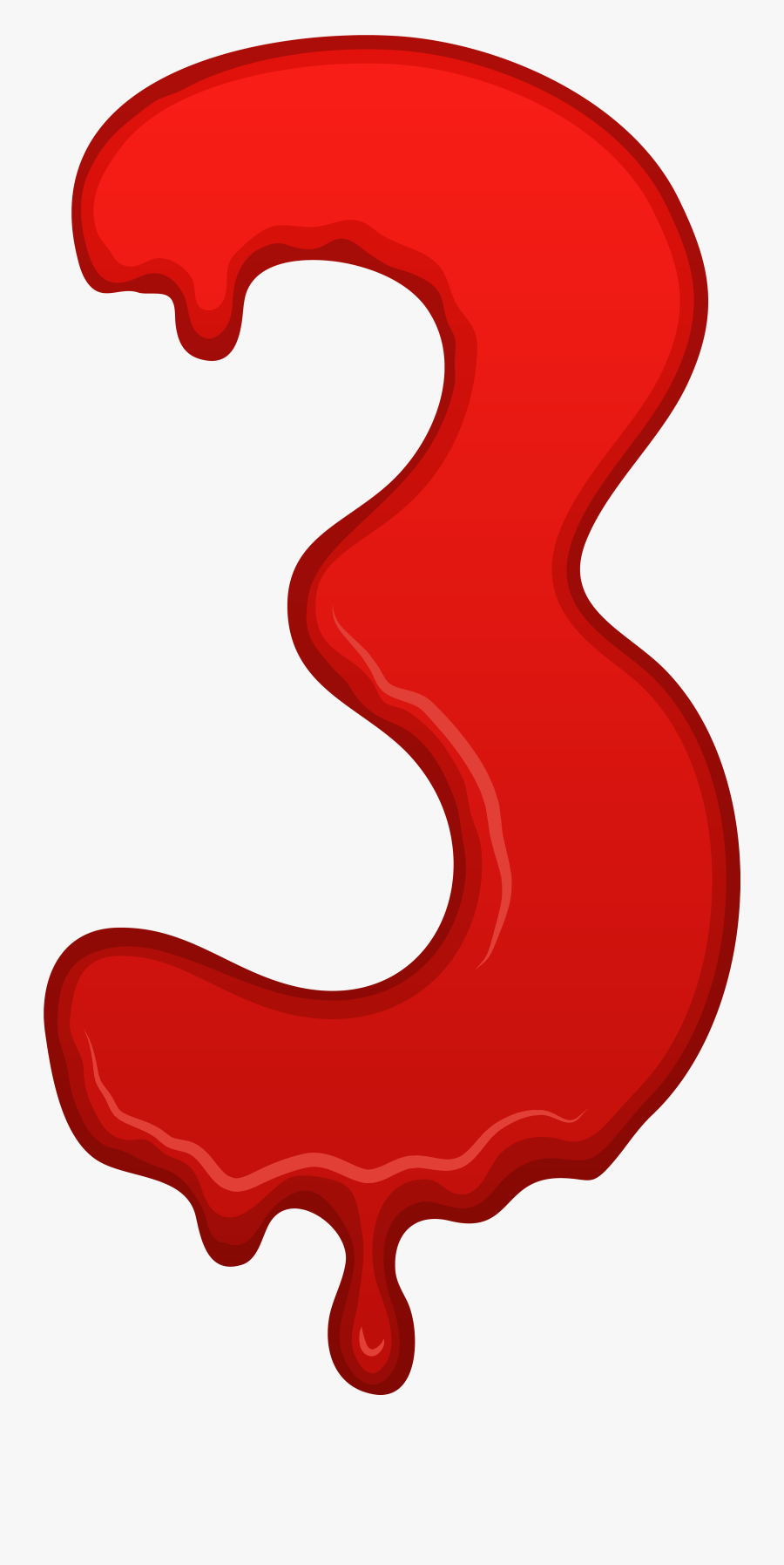 Bloody Number Three Png Clip Art Image - Bloody Blood Number Font, Transparent Clipart